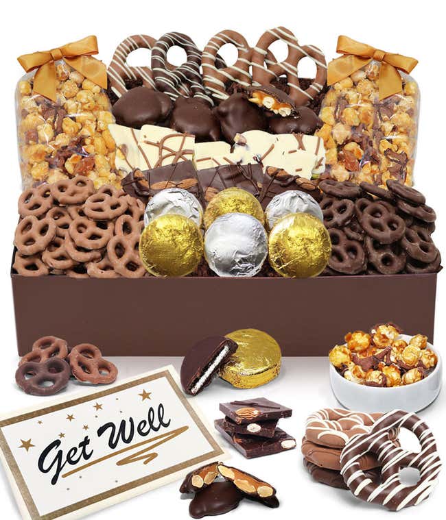 Get Well - Belgian Chocolate Covered Snack Tray