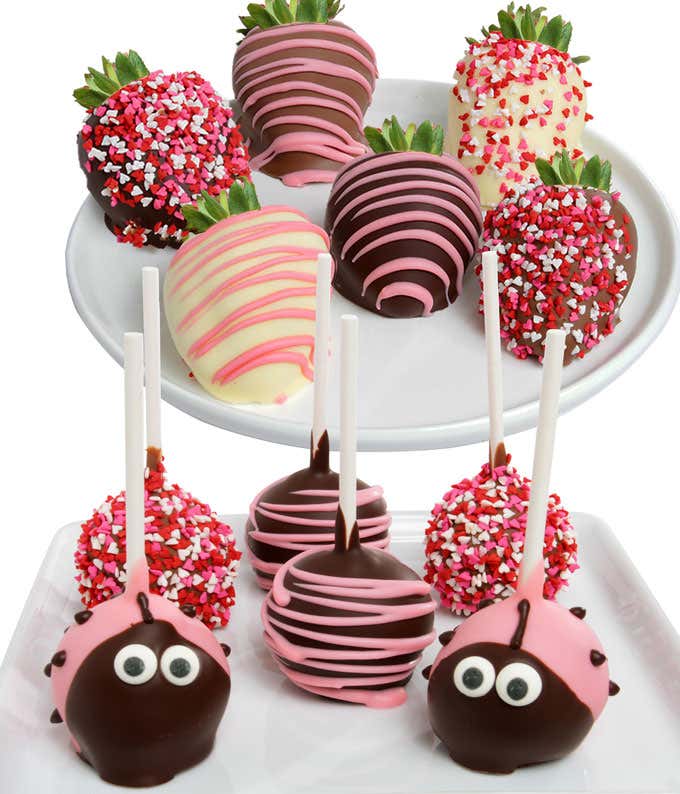 Ladybug Cake Pops and Chocolate Covered Strawberries 