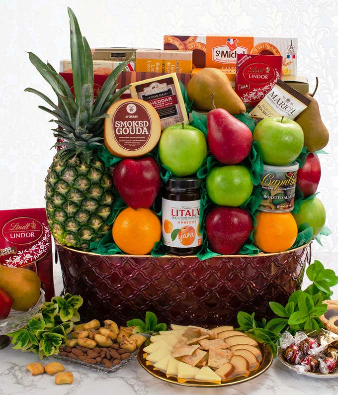 Plentiful Pleasures Fruit & Gourmet Gift Basket