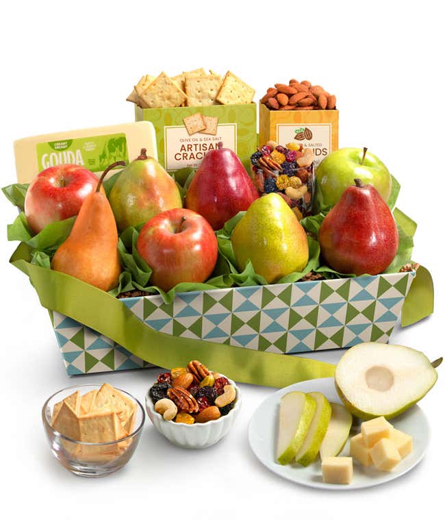 Classic Cheese &amp; Fruit Gift Basket