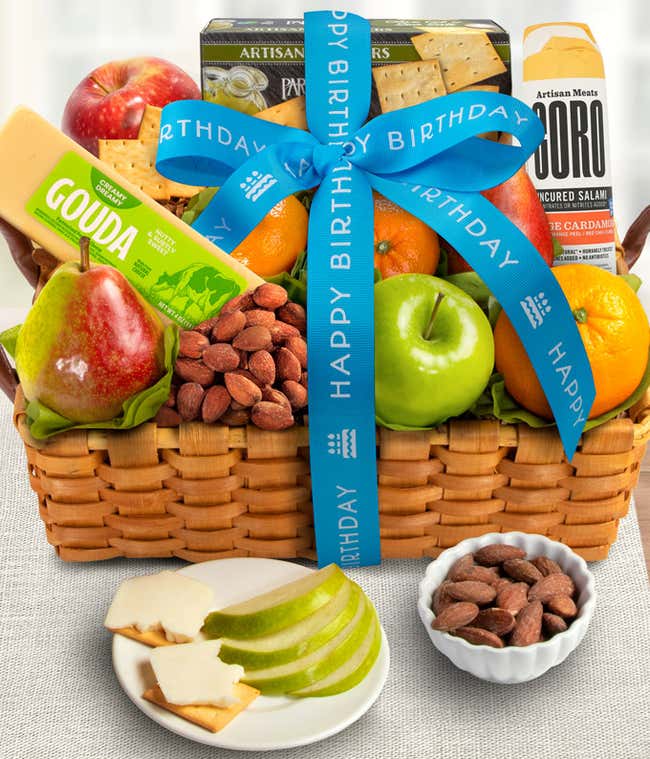 Salami &amp; Cheese Birthday Gift Basket