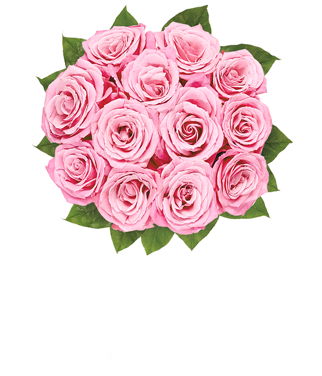 Partial image of A delicate arrangement featuring one dozen light pink roses. This elegant and timeless display offers a touch of romance and sophistication, perfect for any special occasion. without vase.