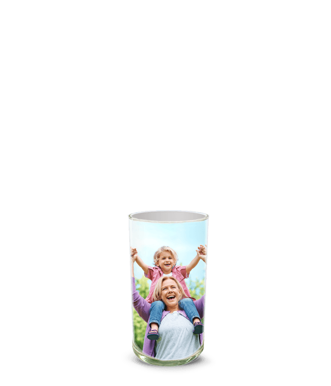 Partial image of Custom Photo Vase without flowers.